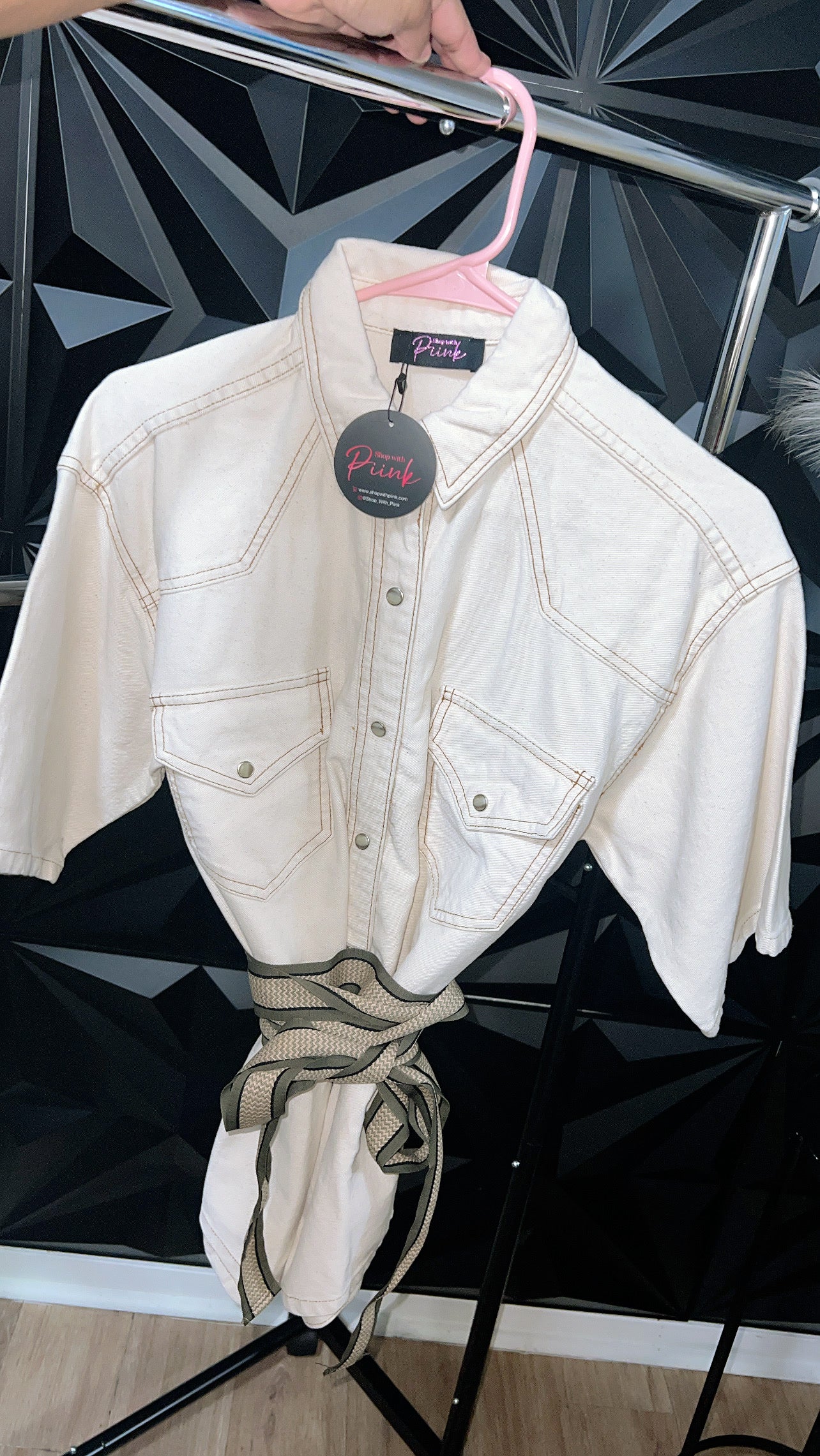 Belted Denim Vest (xSmall)
