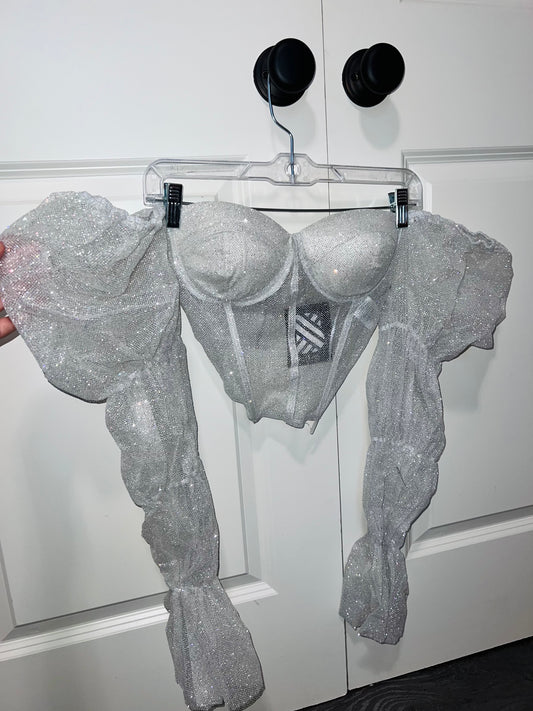 Silver Shimmer Corsets (Size Small)