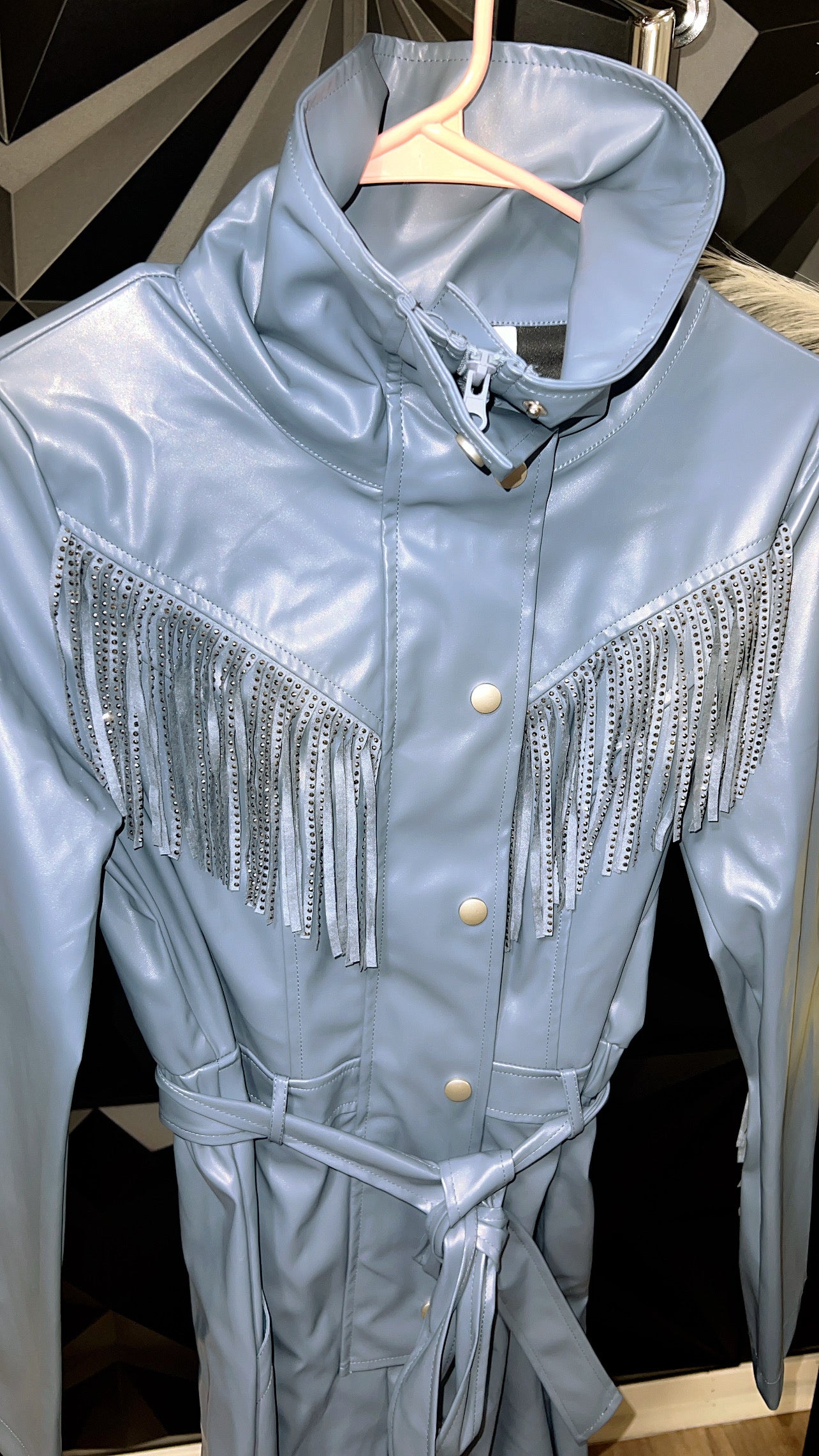 Blue Fringe Jumper (Small)
