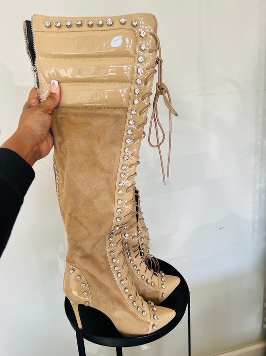 Nude Thigh Boots (Size 37)