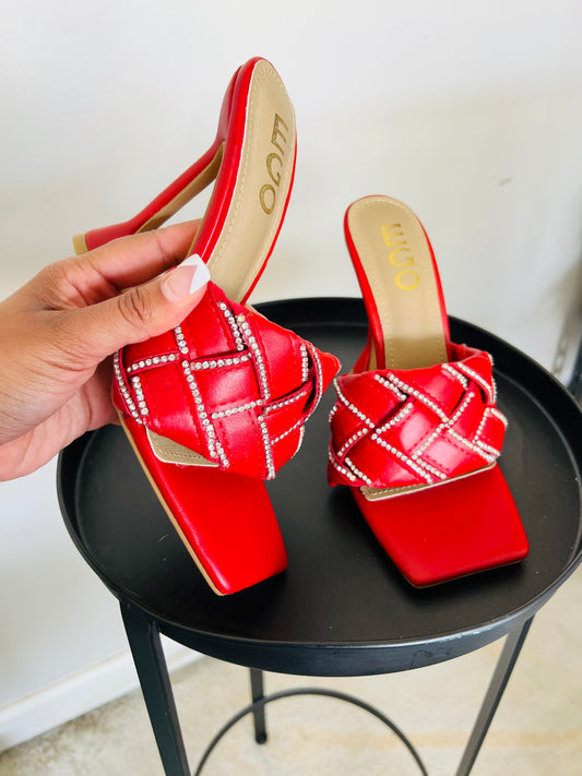 Red Rhinestone Heels (UK Size 5)