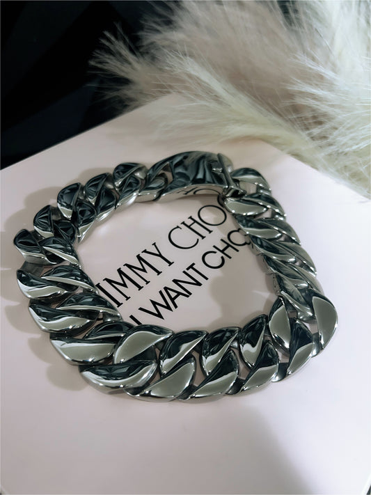 Cuban Choker:Silver